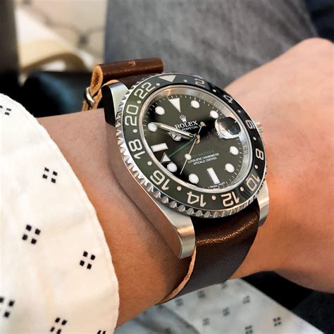 Leather strap for a GMT Master recommendations : r/rolex 